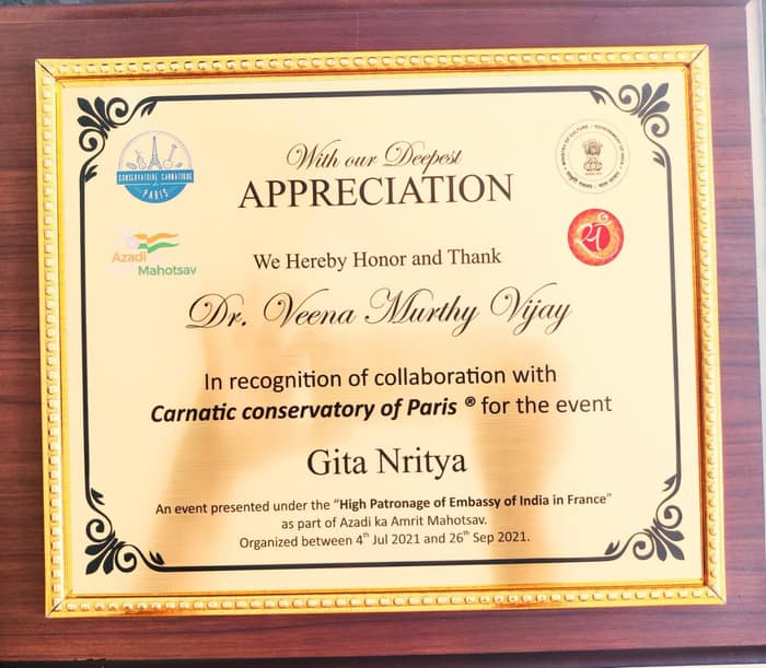 Dr Veena Murthy Vijay — award & honours